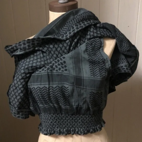 NEW CECILE COPENHAGEN sz 2 CROP One Shoulder Ruffle - Picture 7 of 8